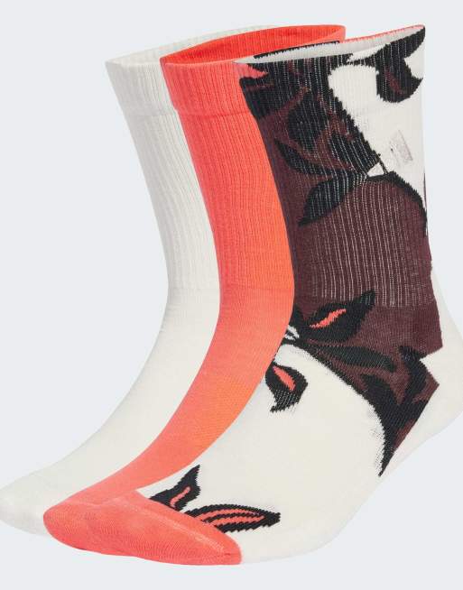 adidas Performance - Mercedes-AMG Petronas Formula One Team - Set van 3 paar sokken met grafische zomerse print in multi en gebroken wit