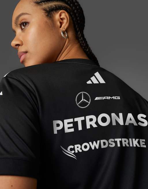 adidas Performance – Mercedes F1 – Czarny dżersejowy T-shirt, 2 z 3
