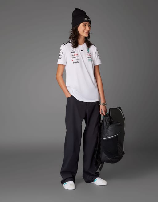 adidas Performance Mercedes F1 driver jersey in white, 3 of 4