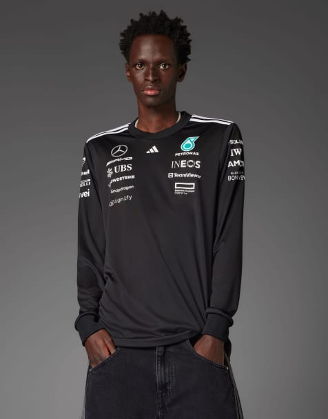 adidas Performance Mercedes F1 Driver Long Sleeve Jersey in black - view 1