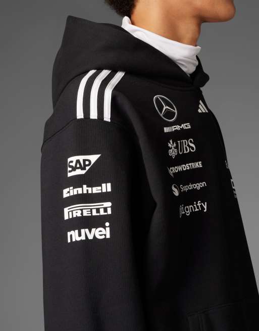 adidas Performance Mercedes F1 hoodie in black, 2 of 4
