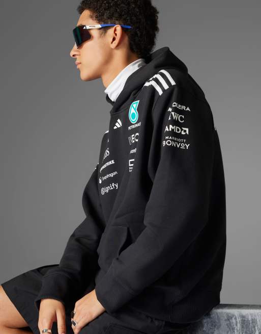 adidas Performance Mercedes F1 hoodie in black, 3 of 4