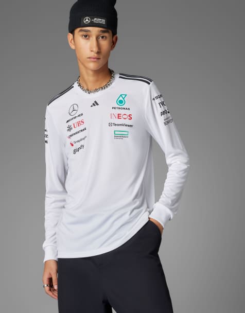 adidas Performance - Mercedes F1 - Maglia stile pilota a maniche lunghe bianca - view 1