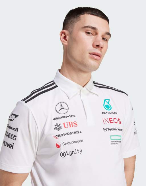 adidas Performance Mercedes F1 Polo Shirt in white ASOS
