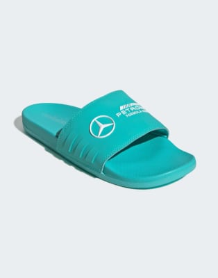 adidas Performance - Mercedes Formel 1 - Komfortable Adiletten in Türkis-Blau