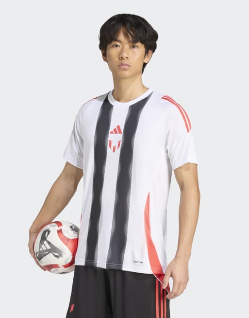 adidas Performance – Messi – Biała sportowa koszulka piłkarska