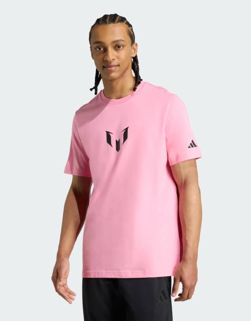 adidas performance - Messi - T-shirt met grafische print in 'easy' roze