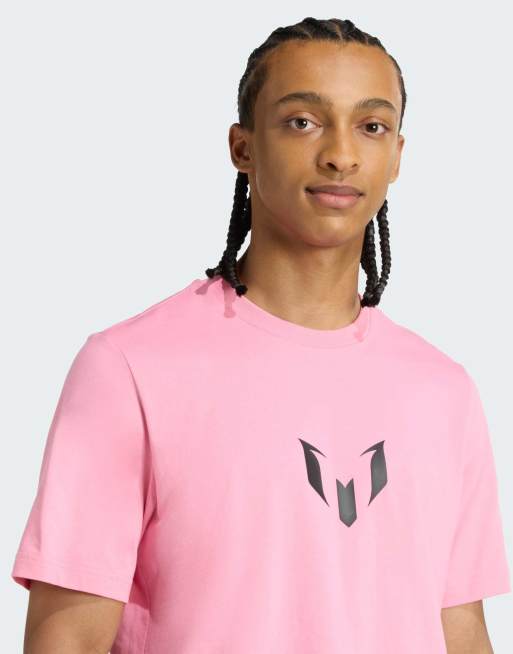 adidas performance - Messi - T-shirt met grafische print in 'easy' roze, 2 van 4