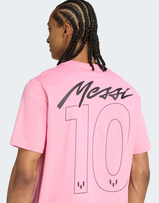 adidas performance - Messi - T-shirt met grafische print in 'easy' roze, 4 van 4