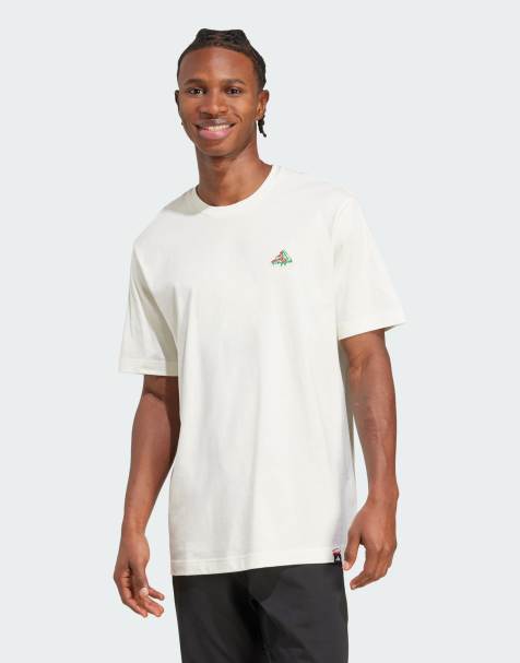 adidas performance Mini pizza graphic tee in off white - view 1
