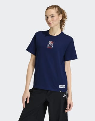 adidas Performance - Mini - T-Shirt in Dunkelblau mit Stickerei