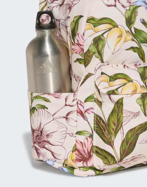 adidas Performance mochila clásica beige con flores, 3 de 4