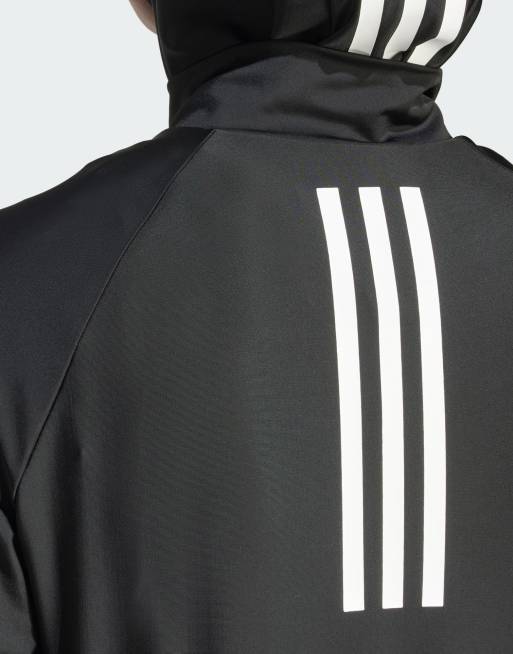 adidas Performance – Modest – Czarny top kąpielowy z długim rękawem, 4 z 4