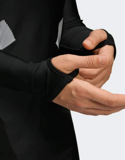 adidas Performance – Modest – Czarny top kąpielowy z długim rękawem, 3 z 4