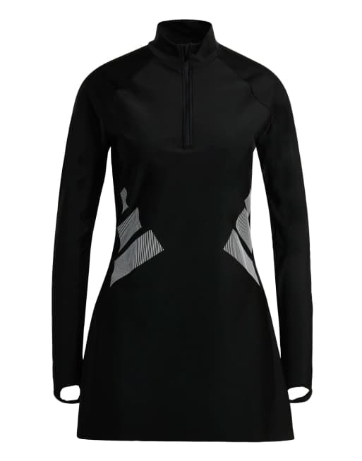 adidas Performance – Modest – Czarny top kąpielowy z długim rękawem, 4 z 4