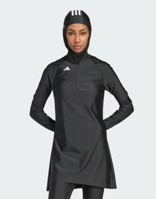 adidas Performance - Modest - Langärmeliges Badeoberteil in Schwarz