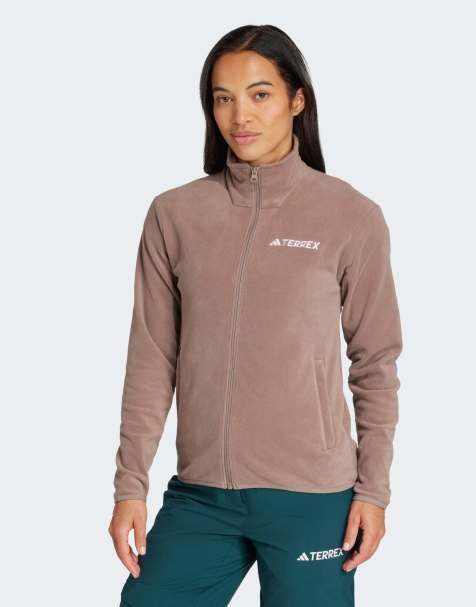 adidas performance Multi essentials full-zip fleece jacket in trace brown - view 1