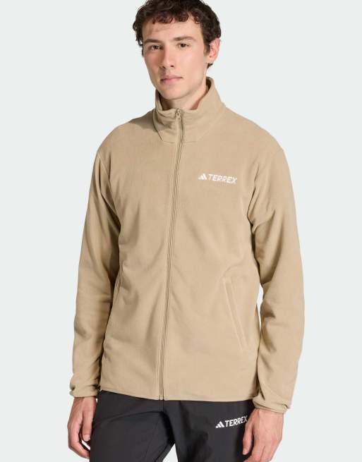 adidas Performance - Multi Essentials - Giacca in pile con zip color cargo slavato