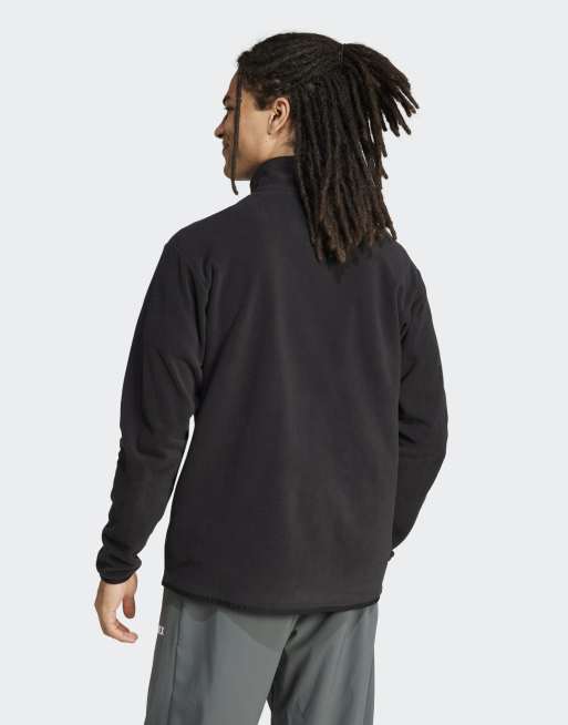 adidas Performance - Multi Essentials - Sort jakke i fleece med 1/2 lynlås