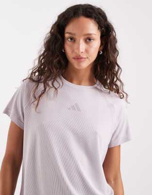 adidas Performance - Nahtloses Strick-T-Shirt in Preloved Fig-Lila