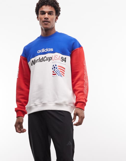 adidas Performance – Niebiesko-biała bluza z grafiką, 3 z 5