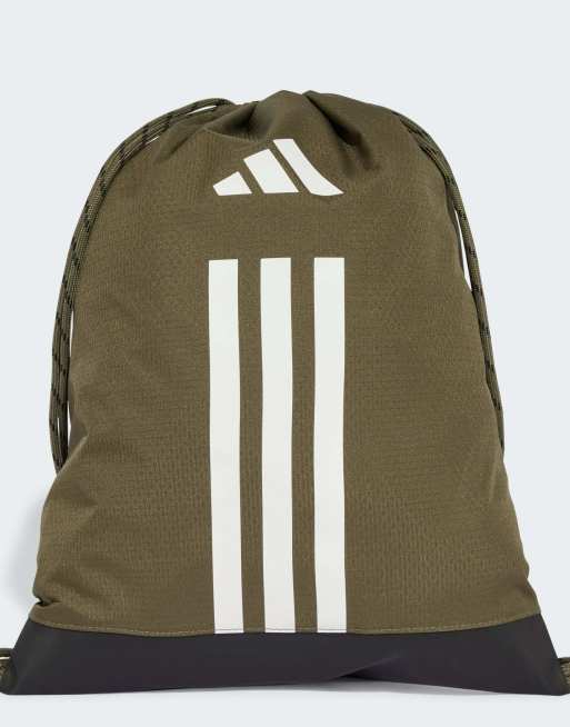 adidas Performance – Olivgrön/vit gympapåse