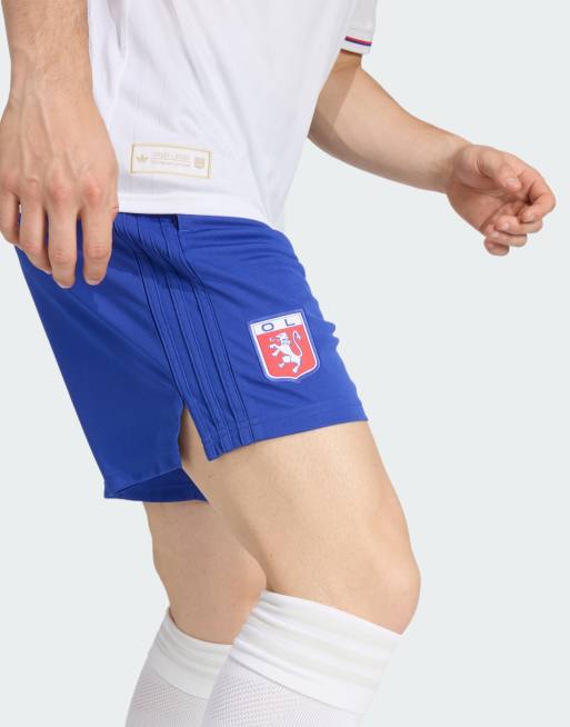 adidas Performance Olympique Lyonnais anniversary shorts in semi-lucid blue, 2 of 4