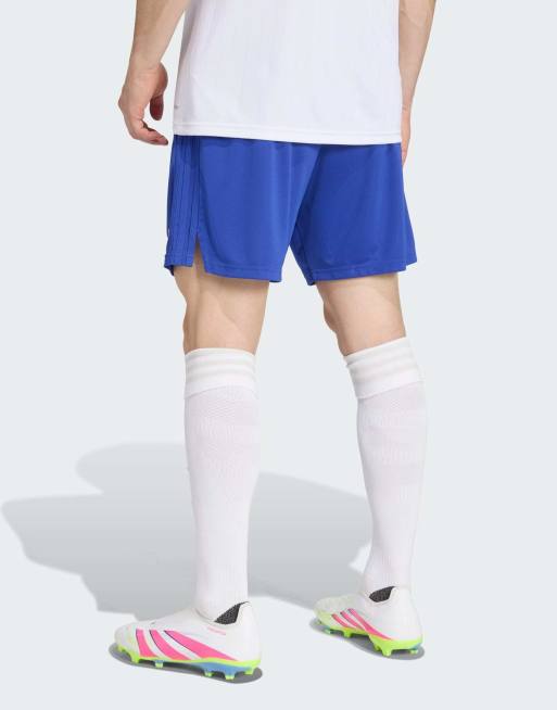 adidas Performance Olympique Lyonnais anniversary shorts in semi-lucid blue, 3 of 4