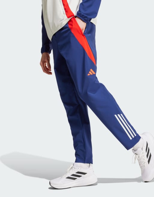 adidas performance Olympique lyonnais tiro 24 presentation pants in midnight indigo / bright red /, 4 of 4