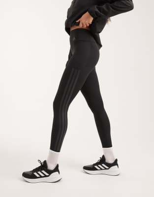 adidas Performance - Optime - 7/8-Sportleggings in Schwarz mit den 3 Streifen