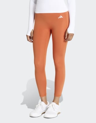 adidas Performance - Optimé Essentials - 7/8-Leggings ohne Naht vorne in Fox Orange