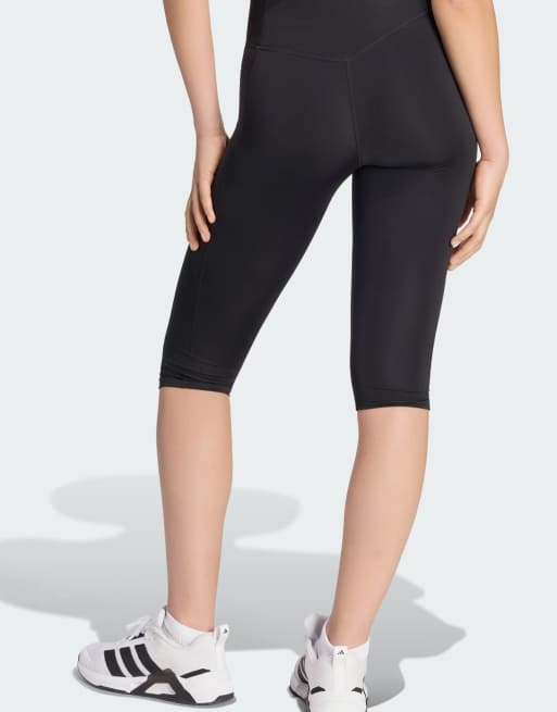 adidas performance Optime essentials capri leggings in black, 3 of 5