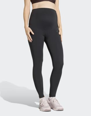 adidas Performance - Optime Essentials - Lange Umstands-Sportleggings in Schwarz