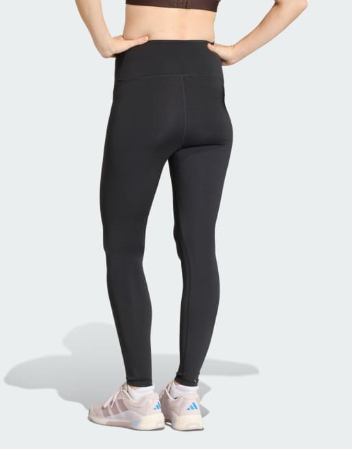 adidas Performance – Optime Essentials – Lange Umstands-Sportleggings in Schwarz, 2 von 4