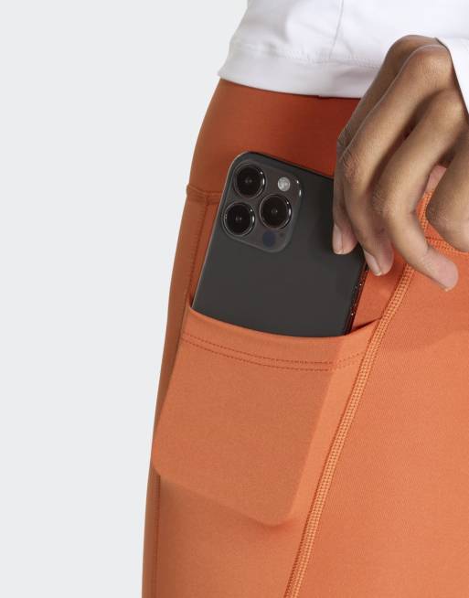 adidas Performance - Optimé Essentials - Legging 7/8 sans surpiqûres devant - Orange renard, 5 de 5