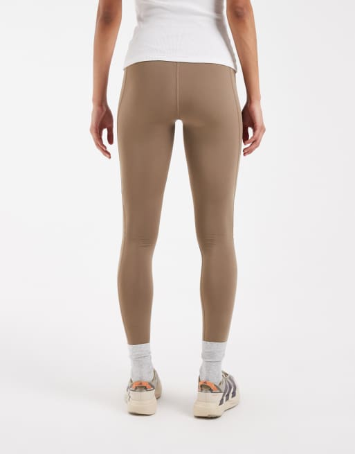 adidas performance - Optimé Essentials - Leggings lunghi kaki six con tasca nascosta, 5 di 5