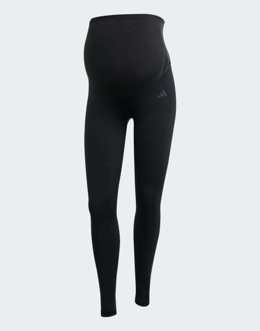 adidas Performance - Optime Essentials - Leggings premaman a lunghezza intera color nero/carbone
