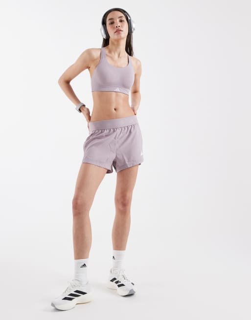 adidas performance – Optime – Fikonlila sportbehå med högt stöd, 4 av 4