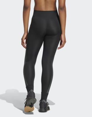 adidas Performance - Optime - Lange Leggings in Schwarz mit 3 Streifen