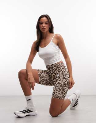 Adidas Originals Optime Legging Shorts In Animal Print