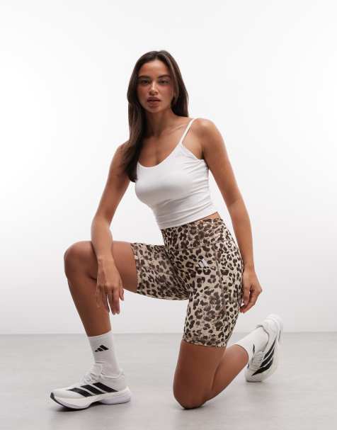 adidas Performance Optime legging shorts in leopard print - view 1