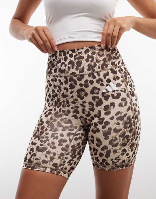 adidas Performance Optime legging shorts in leopard print, 2 of 5