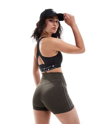 adidas Performance - Optime - Leggings in Grün, 4 Zoll Schrittlänge