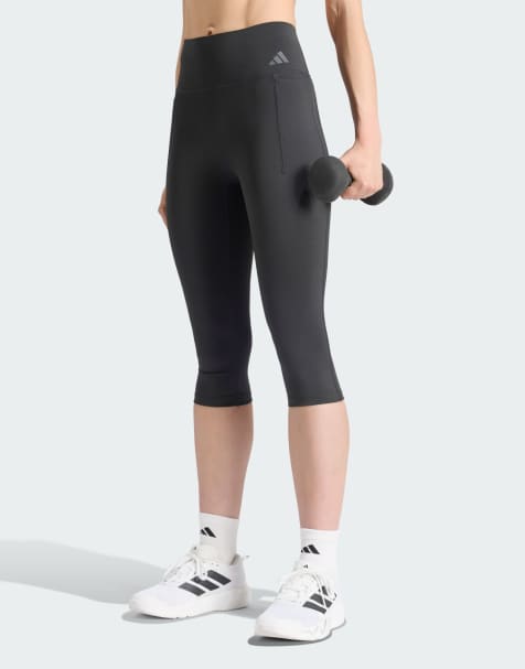 adidas performance Optime legginsy treningowe capri modelujące w kolorze czarnym - view 1