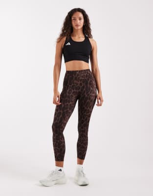 adidas Performance - Optime Power - 7/8-Leggings in Schwarz mit Leopardenmuster
