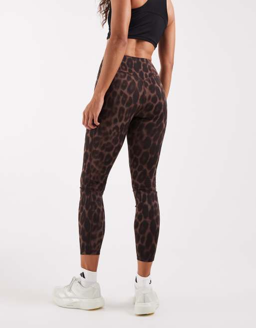 adidas performance - Optime Power - Leggings alla caviglia neri leopardati, 5 di 5