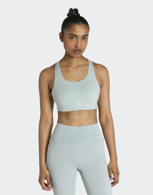 adidas performance - Optime - Reggiseno da allenamento a supporto elevato color salvia wonder
