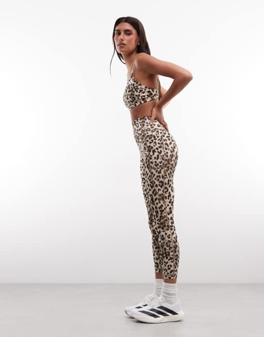 adidas Performance Optime sports bra in leopard print, 2 of 4