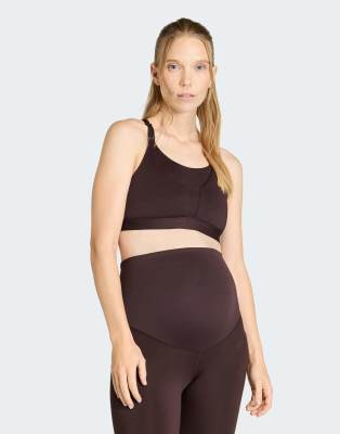 adidas Performance - Optime - Umstands-Sport-BH in Aurora Coffee mit mittlerer Stützfunktion-Brown