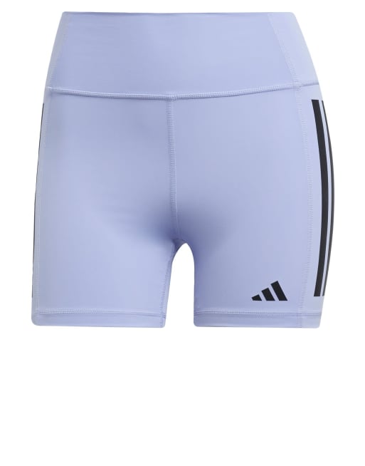 adidas Performance - Optime - Violette shortsleggings med 3 striber i 1/4-længde